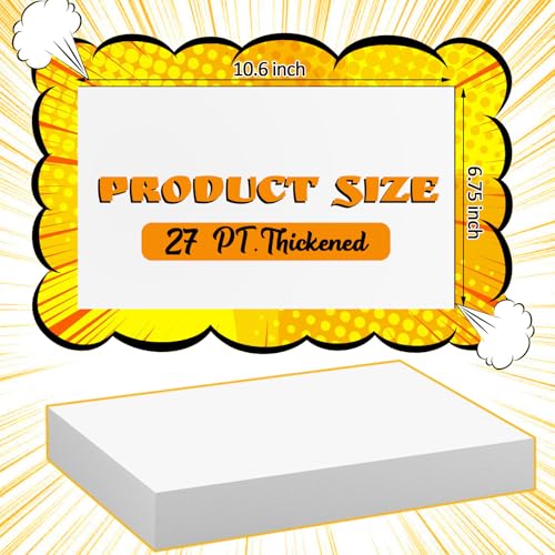 Image of LOTMER 200ct Comic Book Boards, 27PT Extra Thick Acid-Free Backing Board Current Size Comic Book Boards Durable and Coated Precision Cut Boards for Regular Comics Archival