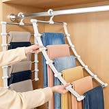 Acsatont Hosenb&uuml;gel Platzsparend, 2 St&uuml;ck Kleiderb&uuml;gel 6 Etagen Edelstahl, Faltbarer Kleiderb&uuml;gel, Organizer Platzsparend f&uuml;r Hosen, G&uuml;rtel, Schals, Handt&uuml;cher, Laken