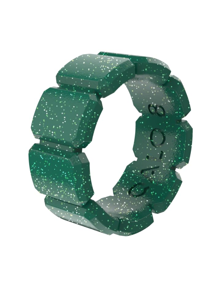 QALO Women's Emme Silicone Wedding Ring, Breathable, Durable Rubber Wedding Band for Women, 9mm Wide 2.5mm Thick