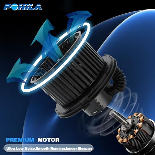 Image of HVAC A /C Heater Blower Motor with Fan Cage Compatible with Chevy, Cadillac Vehicles - 2007-2013 Silverado 1500, Avalanche, Escalade- Replace 19153680