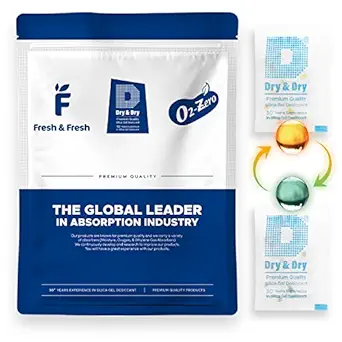 Dry & Dry 5 Gram [120 Packs] Food Safe Silica Gel Orange Indicating(Orange to Dark Green) Mixed Silica Gel Packs Desiccant - Rechargeable(FDA Compliant) Moisture Absorber Silica Gel Packets