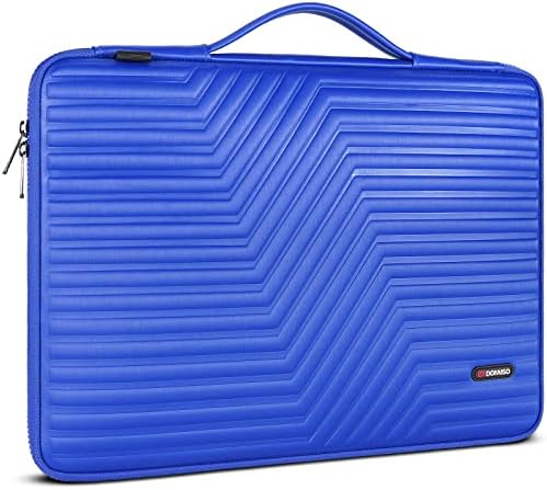 DOMISO 17 inch Laptop Sleeve Shoulder Bag EVA Shockproof Case Waterproof Protective for 17.3" Dell Inspiron/MSI GS73VR Stealth Pro/Lenovo IdeaPad 320 321/HP Envy 17/LG Gram 17",Blue