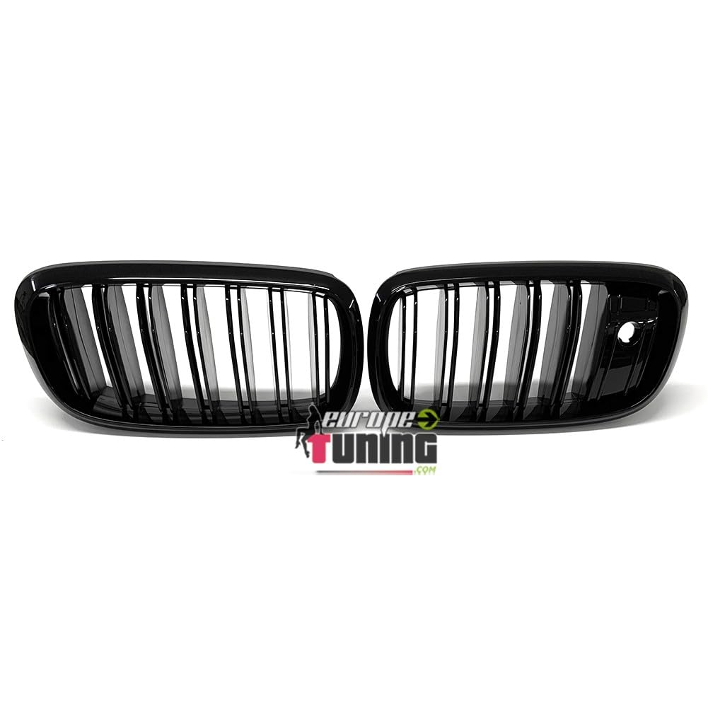 europetuning - 05123 - CALANDRES SPORT NOIR BRILLANT DOUBLES LAMES COMPATIBLE AVEC BMW X5 F15 ET X6 F16 AVEC CAMERA
