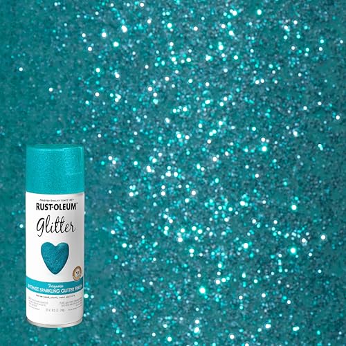 Image of Rust-Oleum 302573-6PK Specialty Glitter Spray Paint, 10.25 Oz, Turquoise, 6 Pack