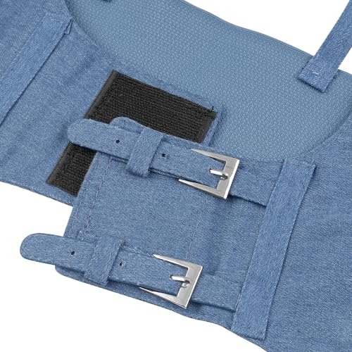 Women's Elastic Wide Waist Belt, Steampunk Underbust Corset Belts Faux Leather/Denim for Dress2