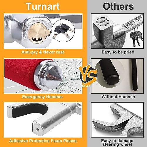 image for Turnart Steering Wheel Lock Universal Car Lock Anti-Theft Device Retra