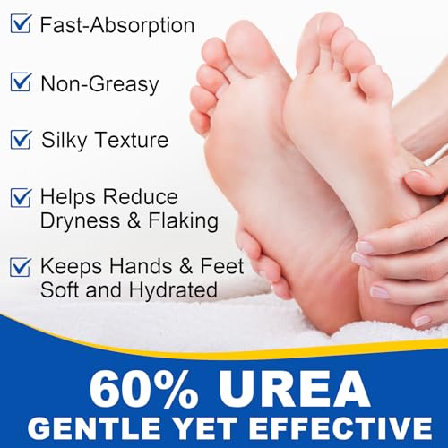 60% Urea & 2% Salicylic Acid Foot Cream: Intensive Cracked Heel Repair & Deep Moisturizing for Severely Dry Skin. Repairing Cream for Feet, Heels, Hands, Knees & Elbows - Image 6