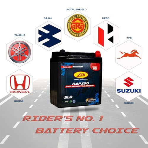 Image of Zen 5LB 12V 5AH Motorcycle Rechargeable Battery for Two Wheelers Scooters Bikes SMF VRLA Maintenance Free