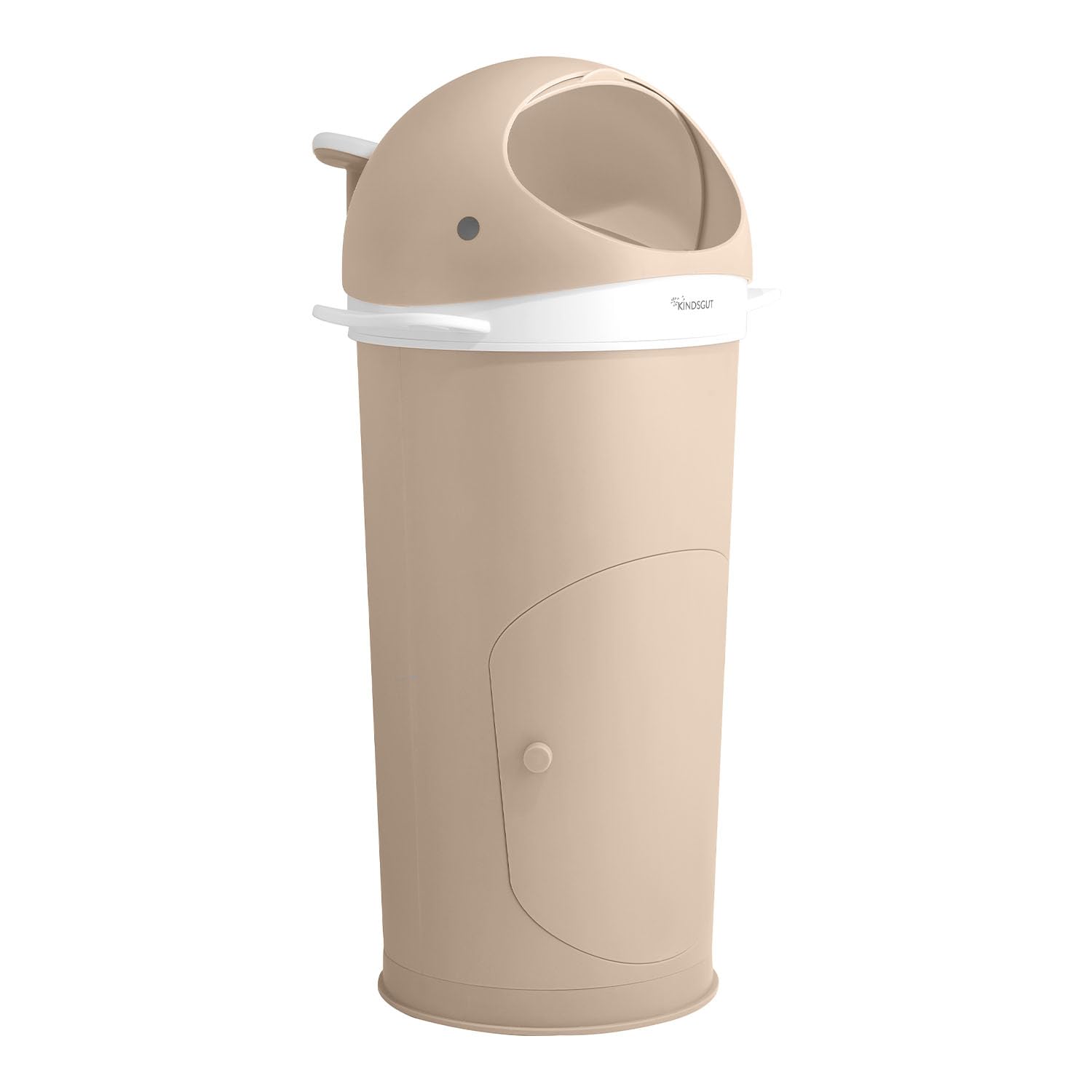 Kindsgut cestino per pannolini balena sabbia incl. foglio tubolare, antiodore grazie al doppio sportello antiodore, facile da pulire, materiali ecocompatibili, bellissimo design a balena