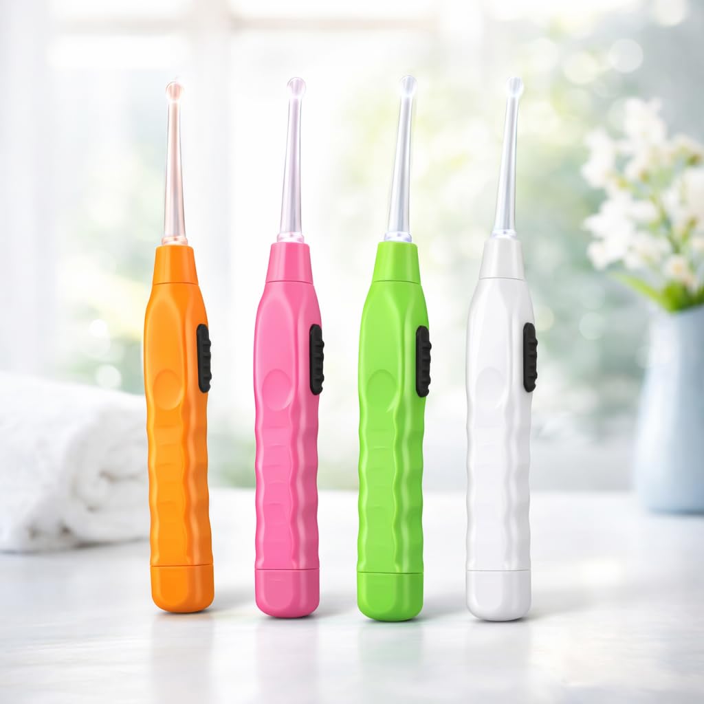 Pack of 4 LED Flashlight Earwax Removal Tool - Safe Earpick Cleaner for Kids & Adults | Ear Cleaning Kit With Light for Easy & Precise Wax Removal-picture-11
