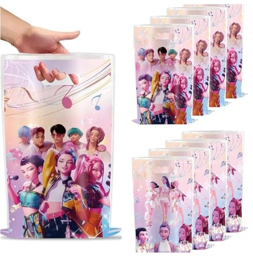 30 PCS kpop piezas bolsas cumpleaños infantil demon hunters, estilo animados anime, bolsitas regalo coloridas con asa para cumpleaños de niños, fiestas, eventos y decoración de celebraciones