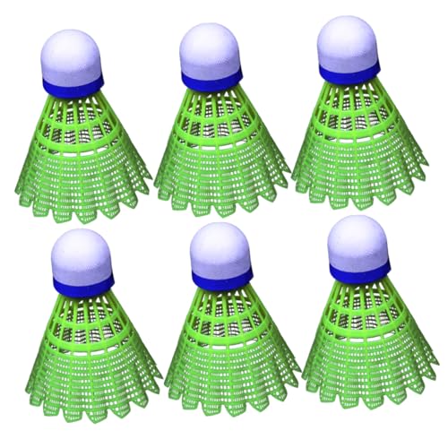 jojofuny 6個 プラスチック製バドンシャック 耐久性に 軽量ナイロン製 丸型コルク先端付き 初心者 練習用 や家族向け室内外スポーツ用