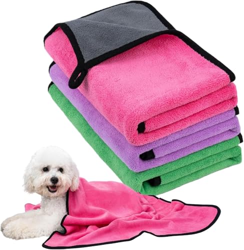 Image of D&C PAWS Ultra Absorbent Microfiber Dog Towels for Drying Dogs & Cats | Quick Dry Pet Bath Blanket, Soft & Fast Drying Grooming Towels for All Breeds (40x60cm -Multicolor B,M-Pack of 1 Pc)