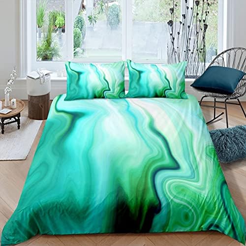 Loussiesd Abstract Ombre Duvet Cover Set Kids Teens Red and Black Bedding Set Room 3Pcs Double Size,Zipper