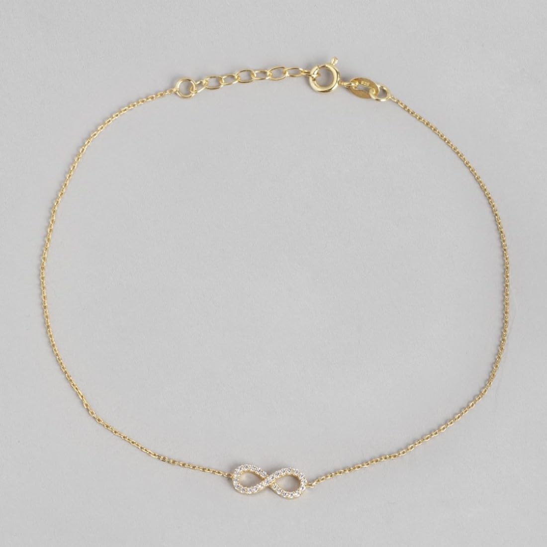 925 Silver CZ Infinity Chain Anklet Hypoallergenic (PAIR)
