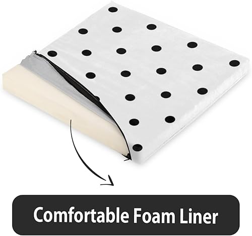 Miniatura 4 de Bardic Cojín para silla, 1 unidad, de espuma viscoelástica con lunares, patrón de puntos, almohadillas cuadradas extraíbles para sillas de cocina,