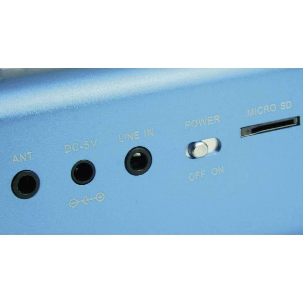 Enceinte portable MusicMan MA Soundstation - Son stéréo - Radio FM, lecteur MP3, USB, AUX / Line-In, prise en charge de la carte MicroSD - Temps de lecture 6 heures - Idéal pour voyager (Bleu)