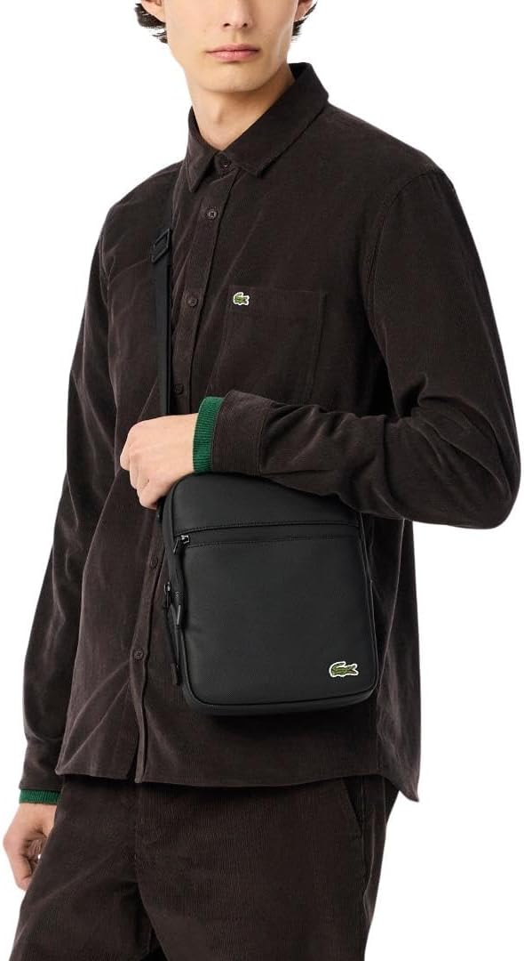 Lacoste Mens Medium LCST Zippered Petit Piqué Crossover Bag - Image 5