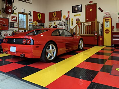 Racedeck Diamond Plate Design, Durable Interlocking Modular Garage Flooring Tile (48 Pack), Black #TOP4