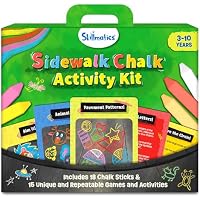 Skillmatics Sidewalk Chalk Activity Kit w/ 18 Chalk Sticks & 15 Activities & Games