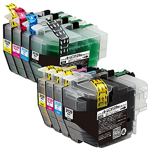 Amazon.co.jp: (洗浄+互換) インクカートリッジ LC3129-4PK 【 合計8本