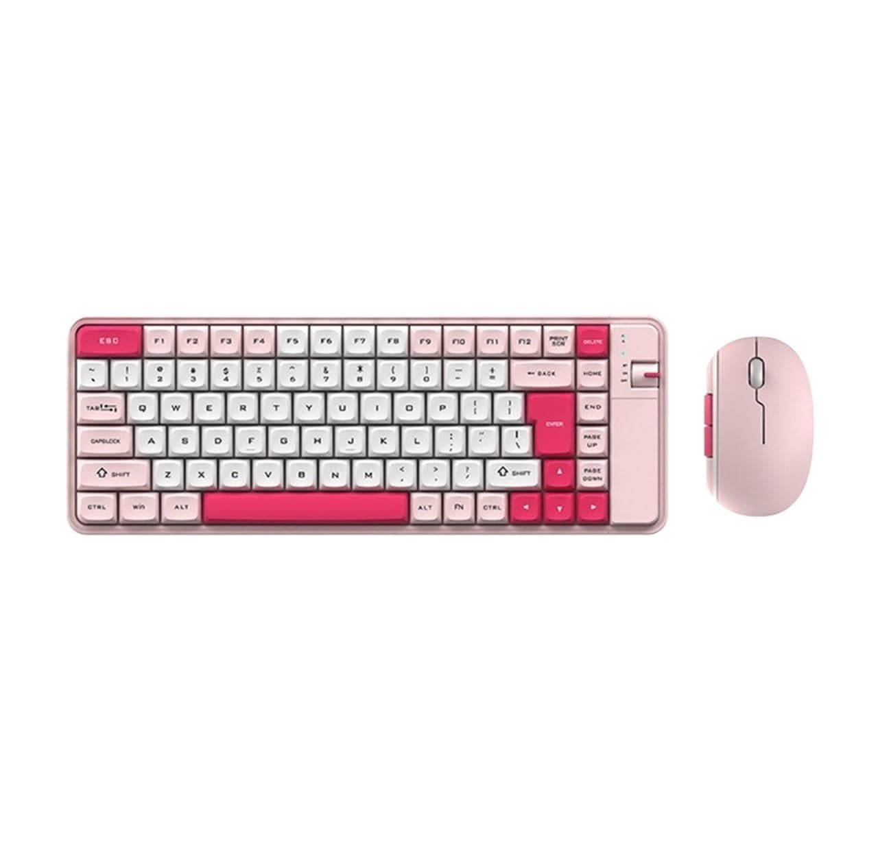 Klawiatura i Mysz do Gier, Zestaw Klawiatury I Myszy Do Gier 84 Klawisze Z Odbiornikiem USB Do Laptopa Wodoszczelna Klawiatura i Mysz(Pink)