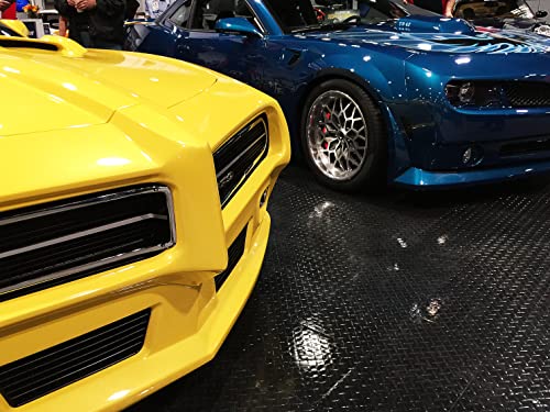 Racedeck Tuffshield Diamond Plate Design, Durable Interlocking Modular Garage Flooring Tile (48 Pack), Black #TOP2