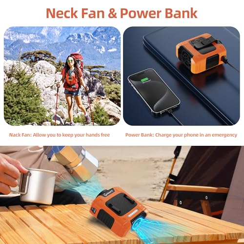Image of Waist Fan - Portable Cooling Clip Belt Fan with 10000mAh Battery, 24H Working Time, 3 Speeds, 16000RPM Airflow, LED SOS Warning Light for Jobsite, Farming, Fishing, Hot Summer