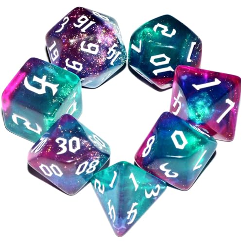 Dzxin Dados de rol, 7 PCS Dados DND para Juegos de Mesa de rol,