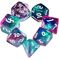 Dzxin Dados de rol, 7 PCS Dados DND para Juegos de Mesa de rol,