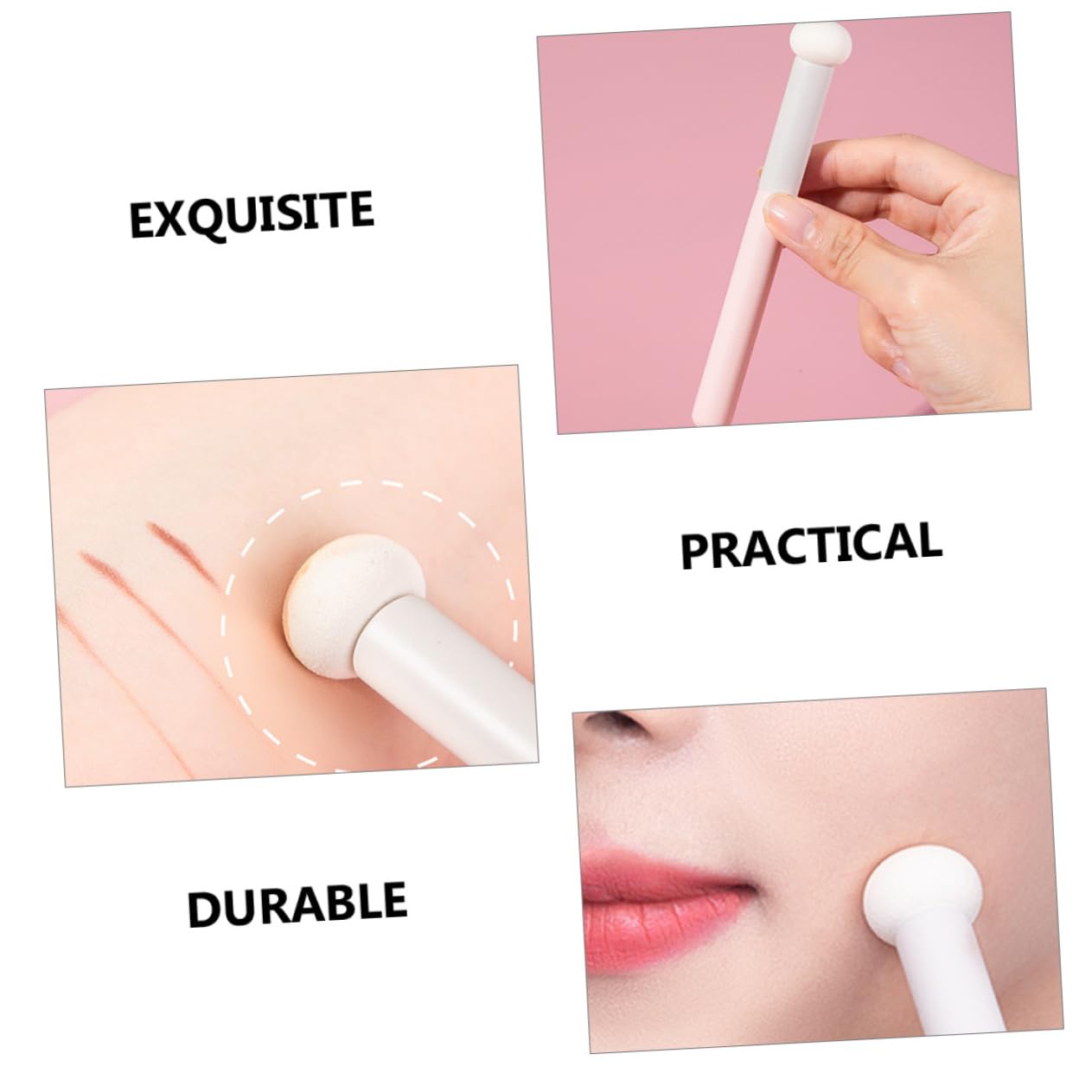 FOMIYES 4 Set Di Spugna Per Il Trucco Con Manico Per Fondotinta Crema Per Gli Occhi 4 Pezzi*4