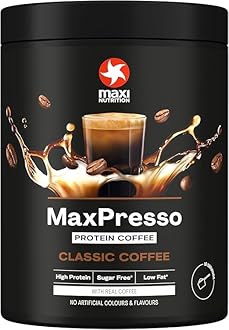 MaxiNutrition MaxPresso Coffee Classic, Protein Coffee, Whey Protein Powder, ...