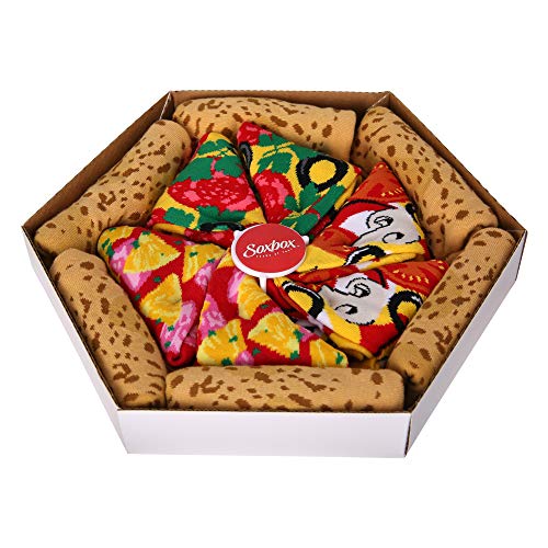 The Essentials Wardrobe Mens Ladies Unisex Socks Pizza Hawaiian Novelty Socks Soxbox Gift Idea Size 4-11