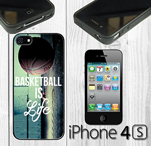 Basketball Baller Life Quote Custom made Case/Cover/skin FOR iPhone 4/4s - Black - Rubber Case