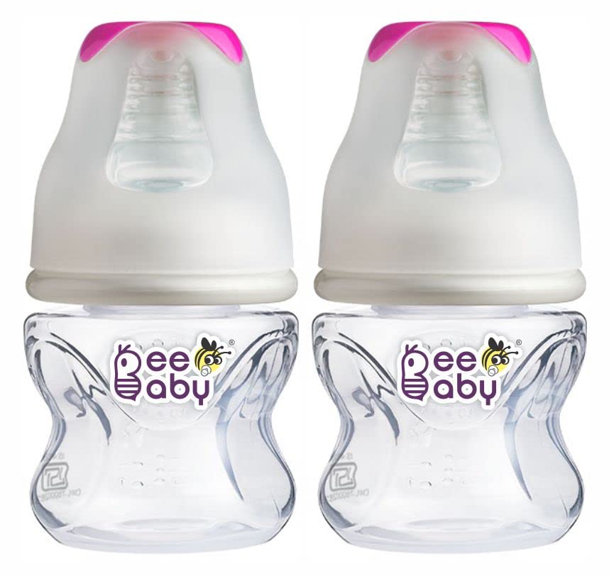 BeeBaby Comfort Regular/Slim Neck Baby Feeding Bottle with Anti-Colic Silicone Nipple. Infants, Toddlers, New Born. 100% BPA Free. (60 ML, Pink, 2)-image-46