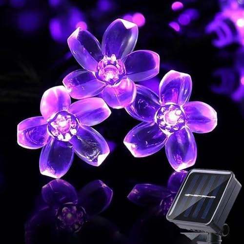 ITICdecor Outdoor Solar Flower String Lights Waterproof 50 LED Fairy ...
