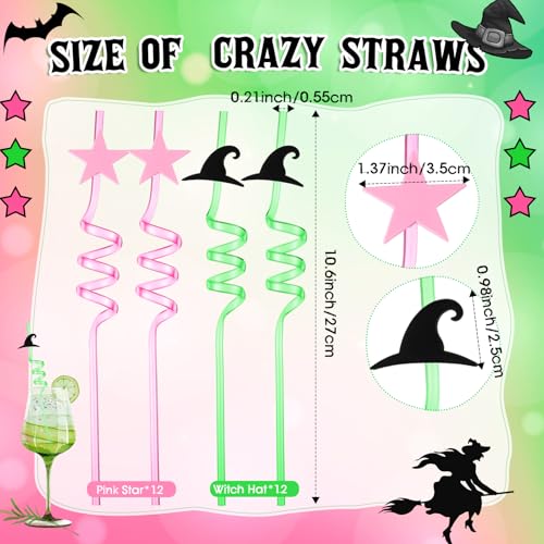 Pitillos plásticos reutilizables de fiesta, 24 unidades, rosa y verde miniatura 2