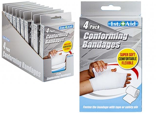 Conforming Bandages, Super Soft Flexible, 4-Pack, Medical Dressing