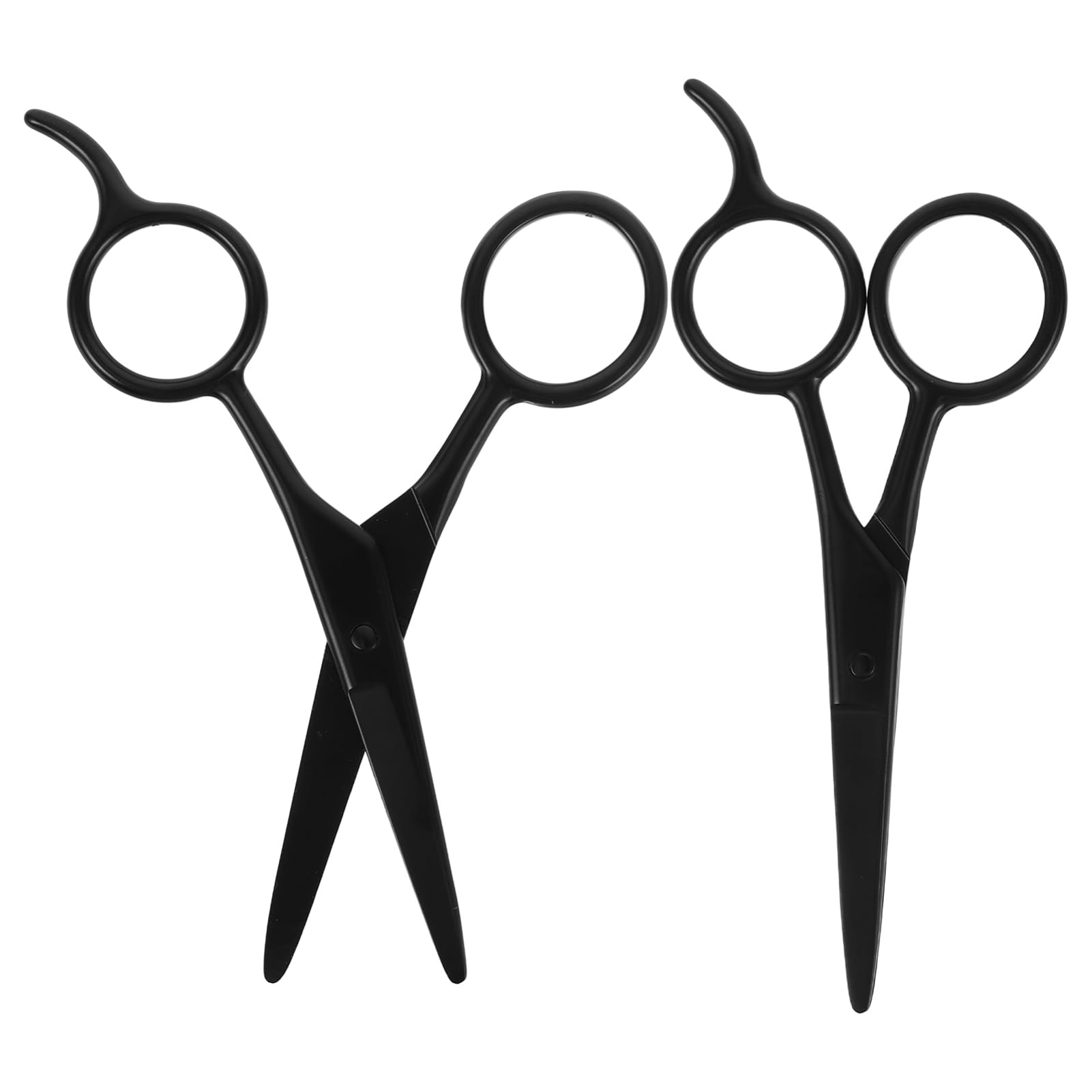 FRCOLOR 2pcs Stainless Steel Beard Shaping Scissors Set for Men Eyebrow Trimming Scissors and Small Sharp Scissors for Facial Hair Grooming and Detail Work