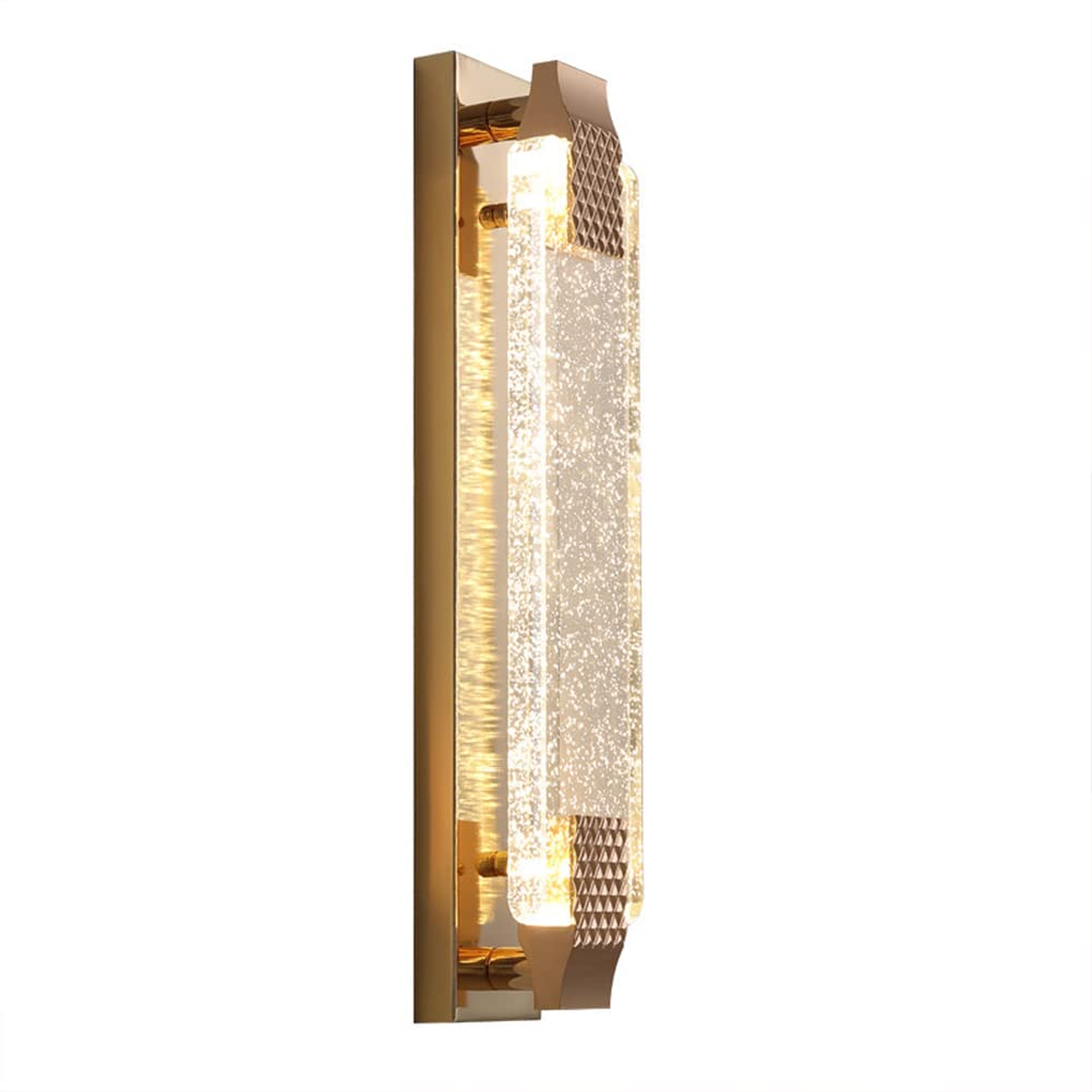 Wall Light Indoor LED 12W 3000K Warm White Modern Crystal Wall Lamp Decorative Wall Sconce Lamp for Living Room Bedroom Hallway Corridor Stairs Hall, Gold