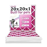 Colorfil 20x20x1 Air Filter (4-Pack) | Made in the USA | Color Changing | Remove Cat and Dog Odor | MERV 8 for Pet Hair Dander and Dust | 19.5"x19.5"x0.75" Exact Size
