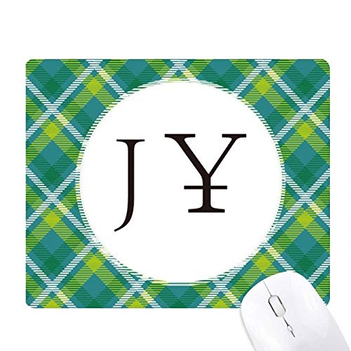 Tapis de souris symbole yen et monnaie verte avec motif de grille pixel pour bureau