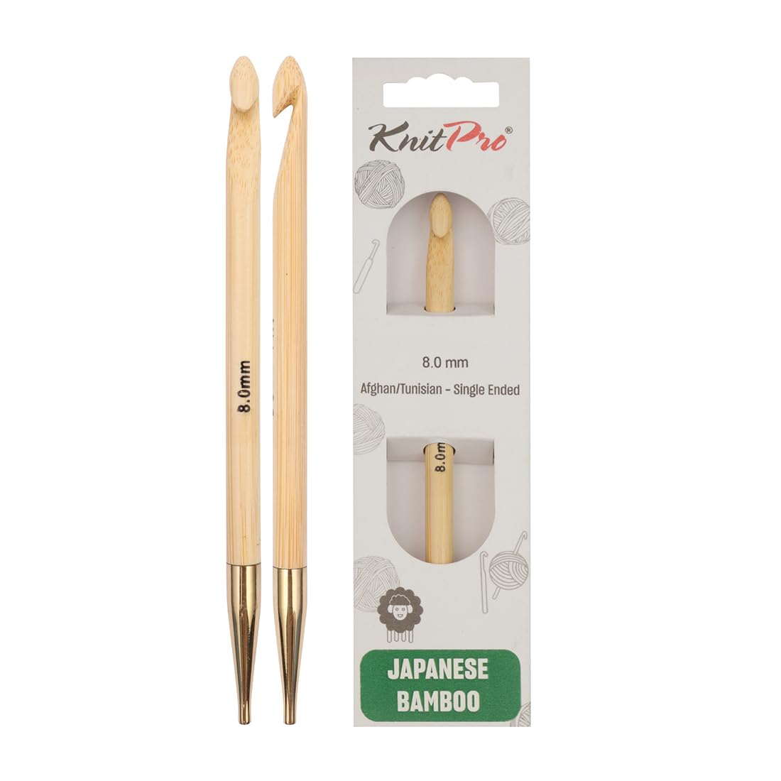 KnitPro Bamboo Afghan/Tunisian Crochet Hook | 8.00mm