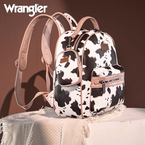 Image of Montana West Wrangler Cow Print Backpack Cute Daypacks Large Bookbag Purse for Women WG133-8603PK