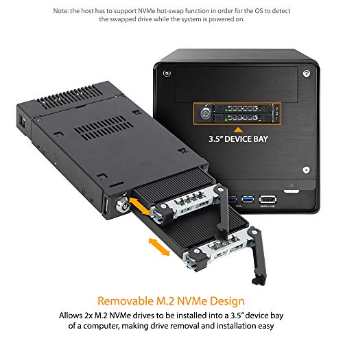 ICY DOCK 2 bahías M.2 PCIe NVMe para bahía 3.5” externa miniatura 2