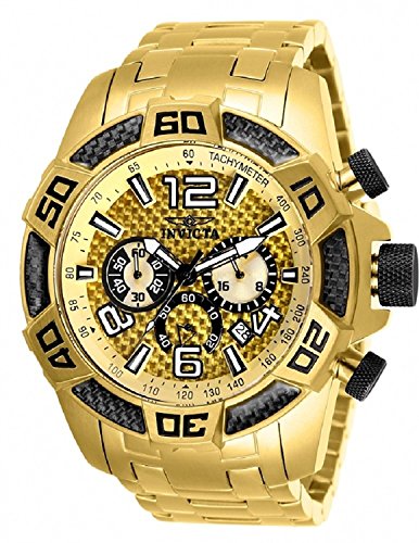 [CrN^] Invicta rv Pro Diver Collection v_Co[ RNV - Pro Diver Men 50mm Stainless Steel Gold Gold dial VD53 Quartz Watch {