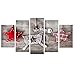 Produktbild Luccase Leinwanddruck Gemälde Kit Weihnachten Stil 5 Stück Ohne Holzrahmen HD Leinwand Drucken Home Dekor Bild Wandkunst Malerei für Glatte Wände (F)