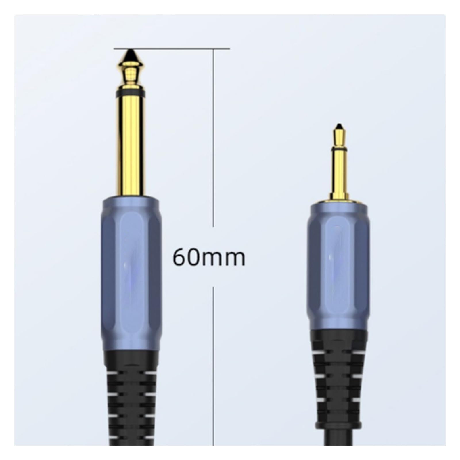 Cable De Audio De Guitarra Cable de 3,5 a 6,5, 6,35mm, pequeño a grande, de dos núcleos, para guitarra, caja de altavoz de acero eléctrico, Cable de (Size : 1.5m)