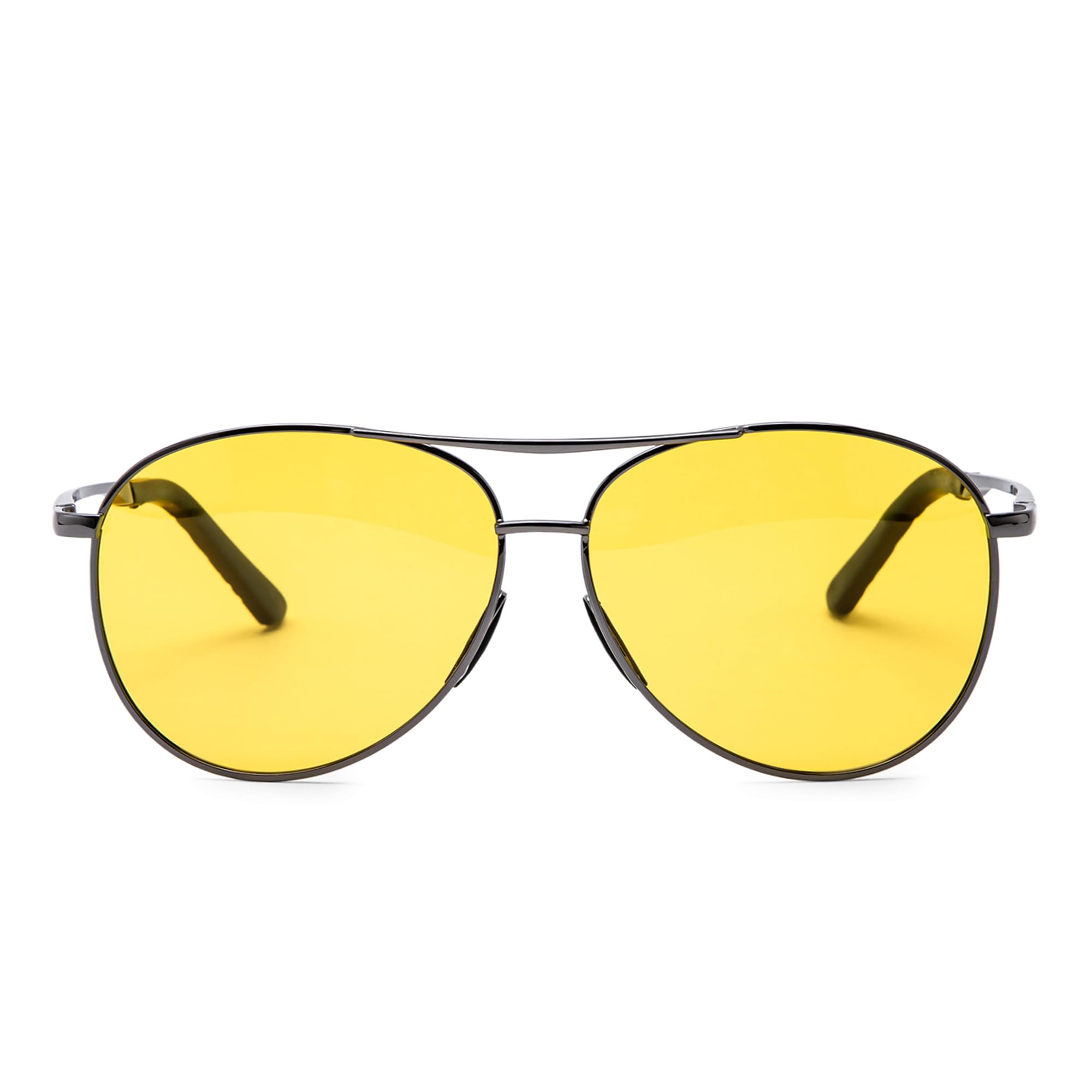 CARBINIC x Intellilens Polarized Riding Glasses | Day Night Vision, Anti Glare HD Outdoor Accessories | Unisex | Yellow Scratch & Dust Resistant Lenses | Aviator | Medium