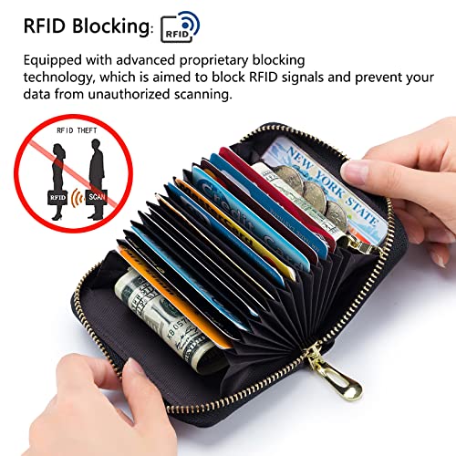 Image of imeetu Rfid Credit Card Holder,Genuine Leather Businese Card Case,Rfid Blocking Wallet for Women & Men